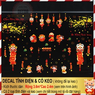 decal tết 2025 dán kính dán cửa kính 2 mặt sẵn keo [ 20 mẫu]