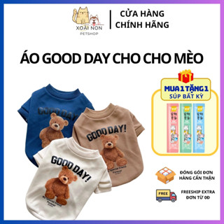  Quần Áo Dành Cho Chó Mèo Good Day Áo Giữ Ấm Áo Dày Có Tay - Quần Áo Thú Cưng In Hình Gấu Good Day 