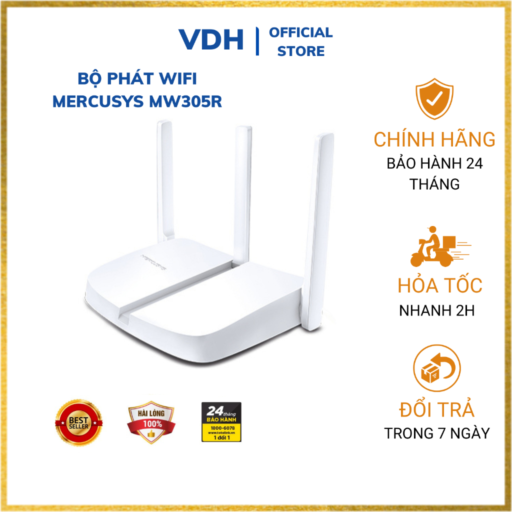 Cục phát wifi Mercusys 3 râu MW305R - Router modem wifi hàng chính hãng