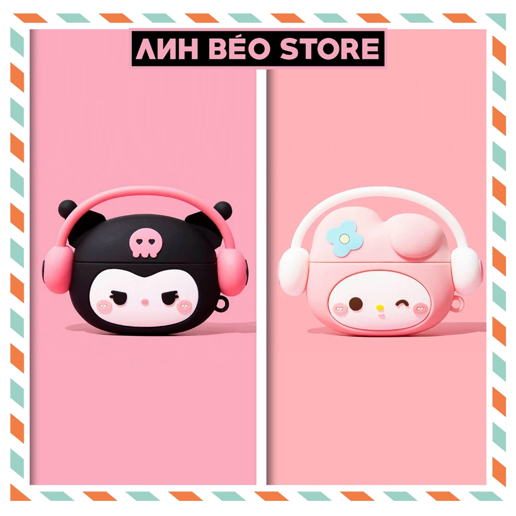 Vỏ Ốp Airpod 2 3 Pro Pro 2 Kuromi vs Melody kèm móc khóa, Case Airpods Kuromi vs Melody - ANH BÉO St