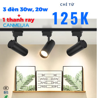 Combo 3 Đèn Rọi Ray +Thanh Ray 1 Mét ,Đèn Led Rọi Ống Bơ Trang Trí SHop, Quán Cà Phê BH 2 Năm