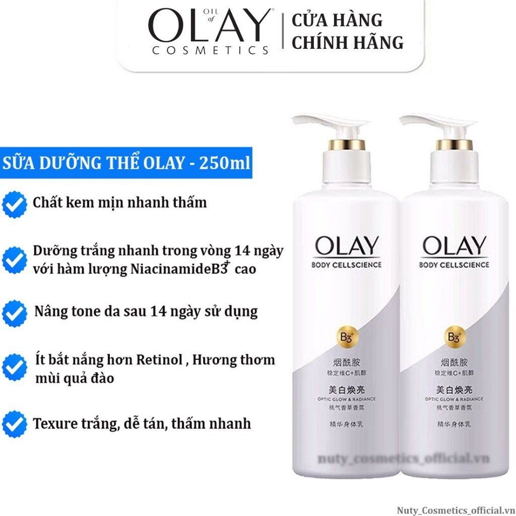 Sữa Dưỡng Thể Olay B3+ Vitamin C, Dưỡng Trắng Da Toàn Thân - 250ML