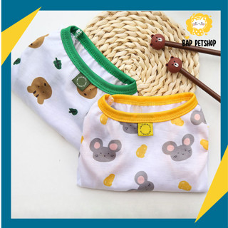 Áo Cho Mèo, Áo Thun Cho Chó Mèo Hình Gấu Và Chuột Dể Thương, Áo Cho Chó Poodle