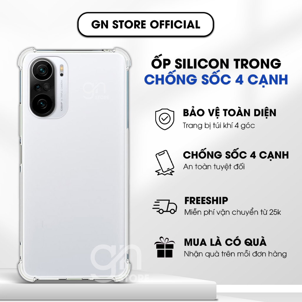 Ốp lưng Xiaomi Poco F3 / F3 GT / F4 / F4 GT chống sốc 4 cạnh, silicon cao cấp - GN STORE