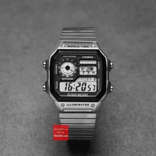 Dây đồng hồ thép không gỉ cho đồng hồ Casio world time AE-1200WHD, F91 size 18mm