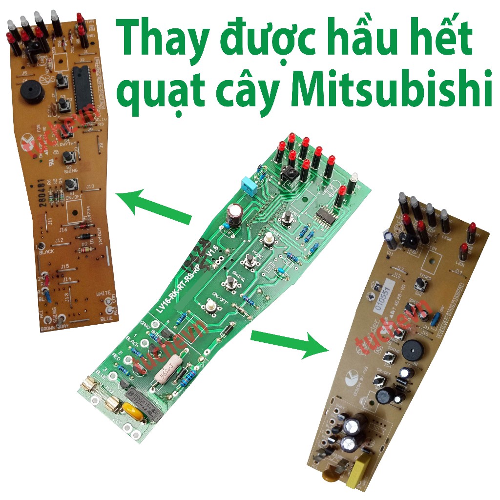 Mạch quạt điều khiển Mitsubishi đứng LV16-RK-RS-RT-RP cao cấp