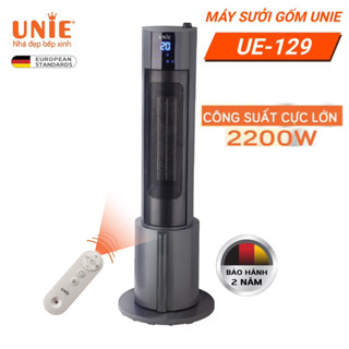 Máy Sưởi Gốm Ceramic Unie UE 129 - Công Suất Cực Lớn 2200W - Phun Sương Tạo Ẩm - Ngắt Điện Thông Minh (Sử Dụng 4 Mùa).