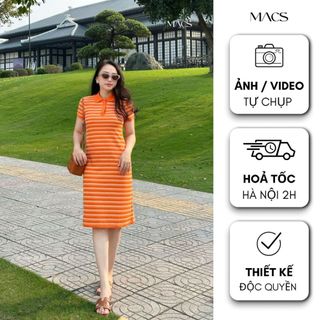 Váy ôm body dáng ngắn_thun tăm kẻ cao cấp_tôn dáng_MACS_HARPER Dress (+10% phí sàn)