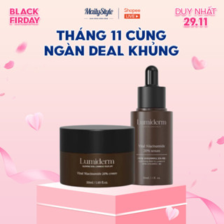 S04_ Combo Serum Niacinamide 20% (B3 20%) Lumiderm + Kem Dưỡng Vital Niacinamide 20% Lumiderm