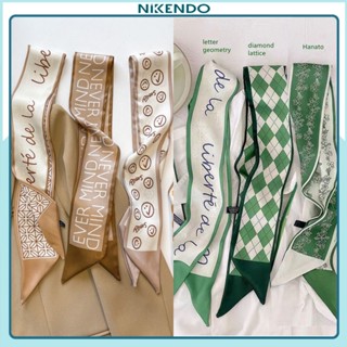  Khăn Lụa Băng Đô Charm Màu Be 2022 Turban Bandana Buộc Tóc Quấn Túi Thắt Nơ Quàng Cổ Be-KL3 