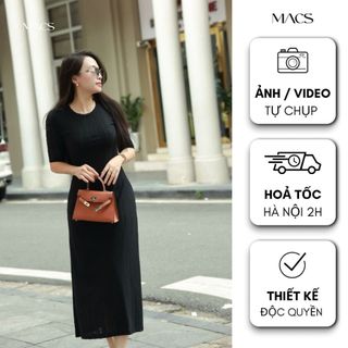 Váy Ren co giãn tay lỡ, Đầm phom suông dài che khuyết điểm,  Macs REMI Dress(+10% phí sàn)