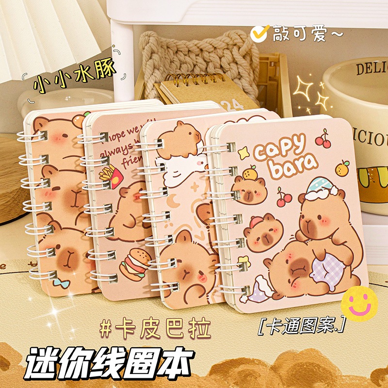 Sổ tay cute hoạt hình đẹp dễ thương. sổ A7, sổ tay ghi chép lò xo mini nhỏ gọn bỏ túi 80 trang