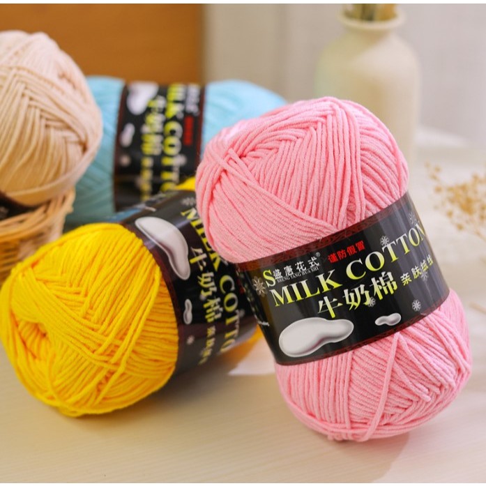 Len Cuộn Đan Móc Milk Cotton 125gram, len móc thú, hoa, túi, mũ, áo, khăn thủ công handmade