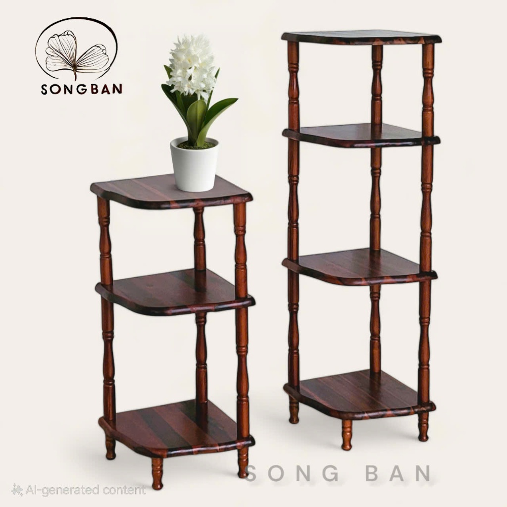 Kệ Góc, Kệ Gỗ Trang Trí 3 Tầng, 4 Tầng - Hàng VN Xuất Khẩu