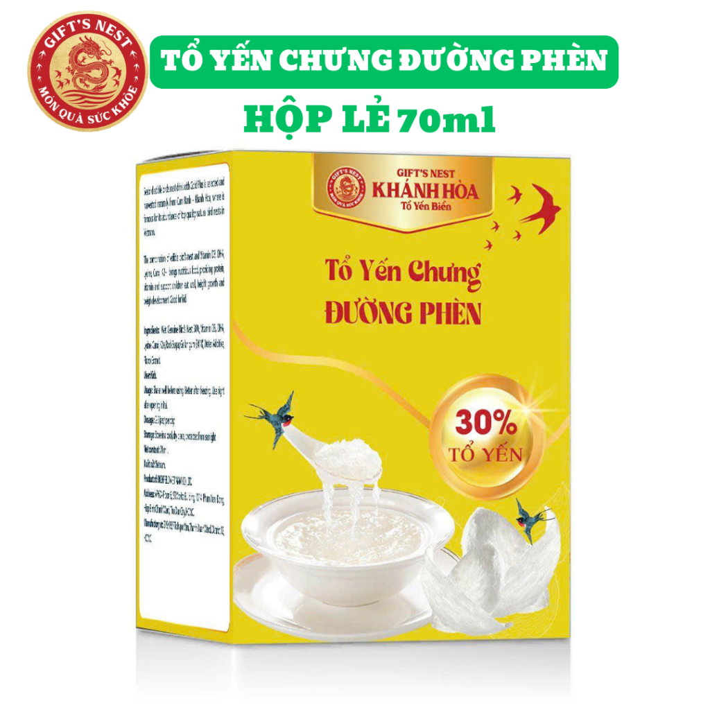 [COMBO 6 HŨ YẾN TRẦN - TẶNG 1] YẾN CHƯNG GIFT'S NEST KHÁNH HÒA 35% YẾN - 70ml - YẾN SÀO KHÁNH HÒA