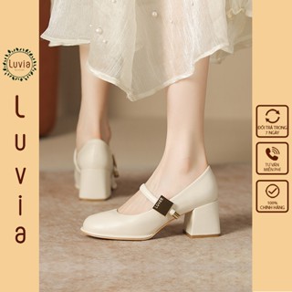 Giày cao gót 5 phân Mary Jane có quai ngang phối khóa vuông Luvia 170CG (Giày form rộng, chân gầy mỏng lùi 1 size)
