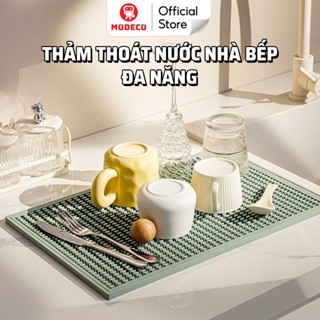  Tấm Silicone Úp Chén Đĩa Ráo Nước Nhanh Khô Modeco - Tấm Lót Nồi Chống Trượt Chịu Nhiệt Độ Cao Thảm Lót Cốc Thoát Nước 