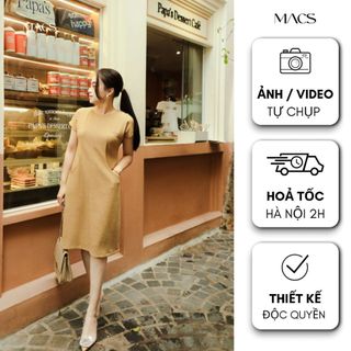 Váy suông tay hến chất liệu thun gân elip co giãn nhẹ mát MACS_Mimosa Dress