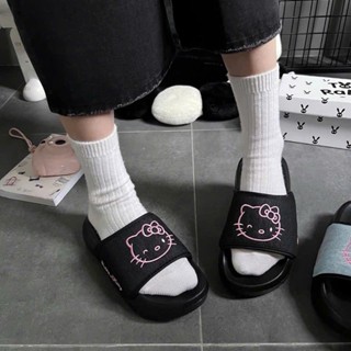 Dép quai ngang Rabbit x Kitty thêu nổi cute cho nữ đế cao 4,5cm / Bảo Hành / Hỗ trợ đổi size KT02