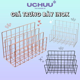 Giá Trưng Bày Inox UCHUU Kệ Sắt Để Tạp Chí, Sách, Báo 3 Tầng Gọn Nhẹ Tiết Kiệm Không Gian