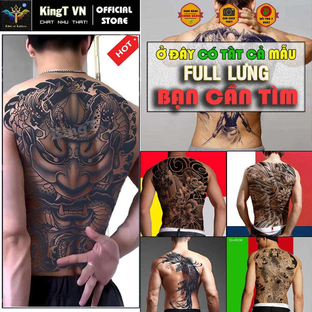 ✅ Hình xăm 15 ngày full lưng nhật cổ mặt quỷ samurai ngũ hổ tướng đủ các loại hàng chính hãng KingT