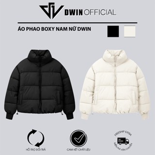 Áo khoác phao boxy nam nữ DWIN local brand dáng lửng cổ cao unisex trần bông dày dặn siêu ấm