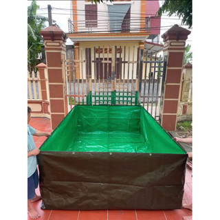 Bể bạt xanh đen nuôi ốc ếch cá lươn tôm cua baba... Tặng van xả nước - Ấn mua để chọn kích thước
