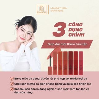 (BILL HÀN) Son Kem Lì 3CE Soft Lip Lacquer 6g