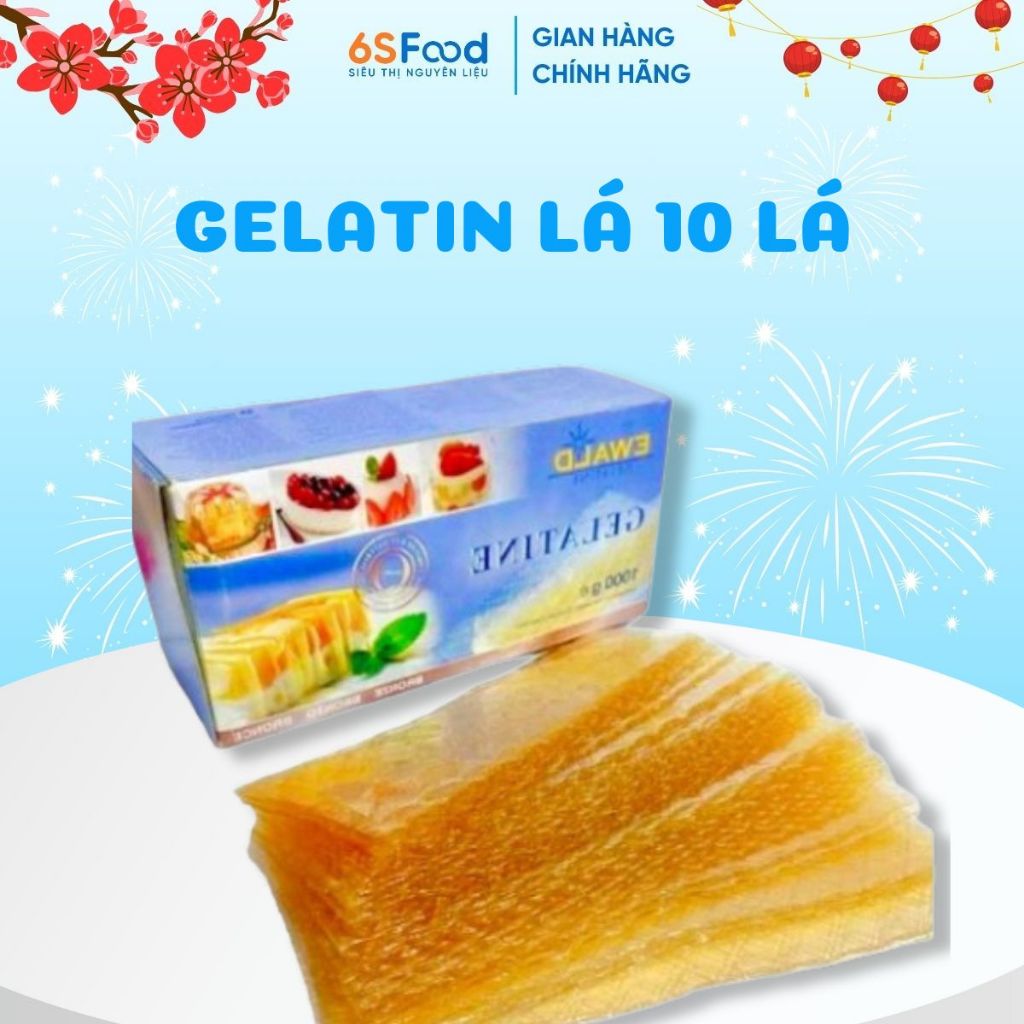 Gelatin Dạng Lá Chính Hãng Đức, Combo 10 Lá Tiện Dụng, Làm Bánh Flan, Bánh Mouse, Kẹo, Thạch 6SFOOD