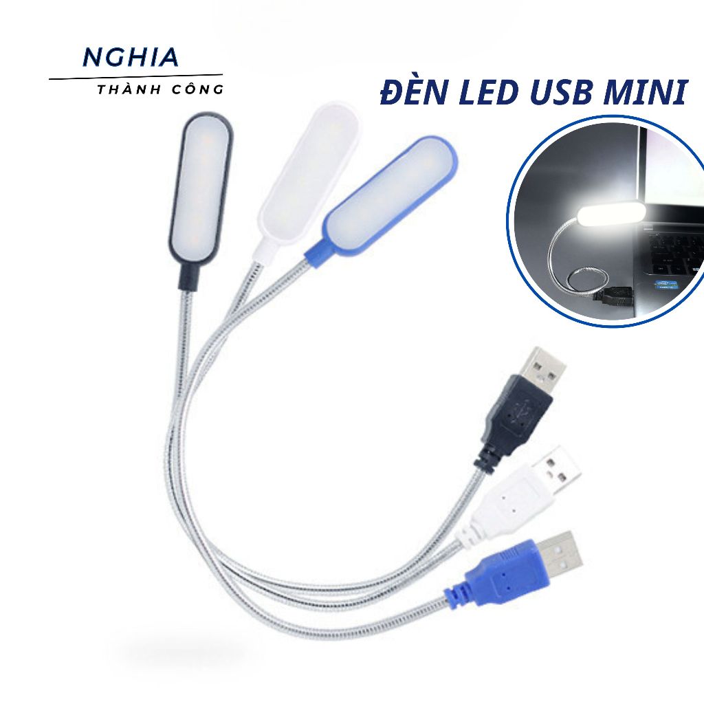Đèn USB mini 6 LED ánh sáng trắng dùng cắm máy tính, sạc dự phòng, củ xạc để bàn đọc sách, làm việc