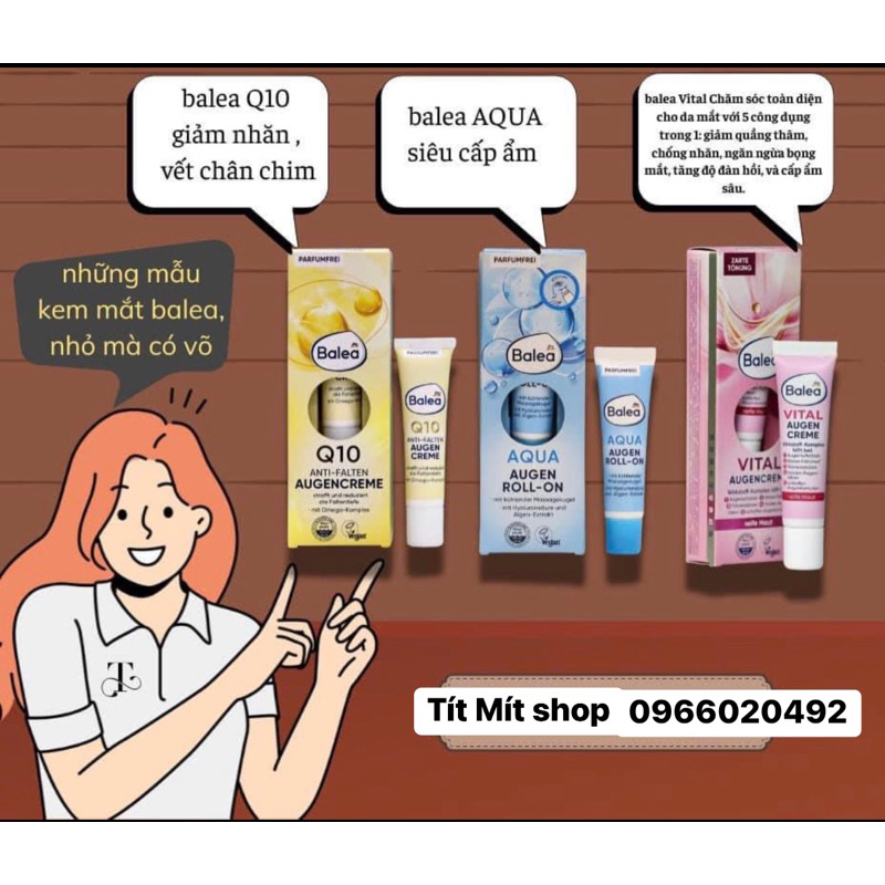 Dưỡng mắt Balea chăm sóc da vùng mắt của đức
