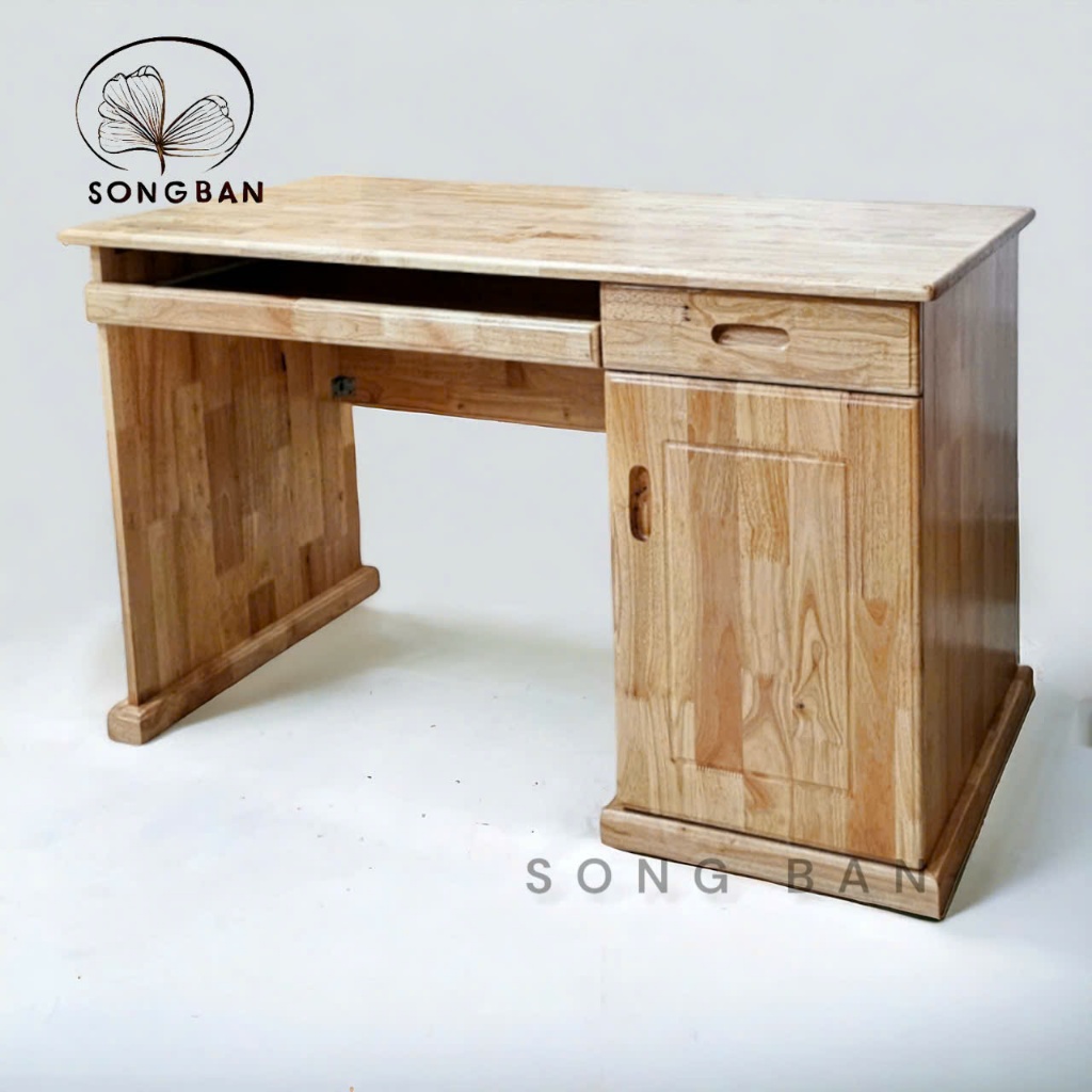 Bàn Làm Việc, Bàn Học Gỗ Cao Su 60x120 cm Có Hộc - Gỗ Song Bản