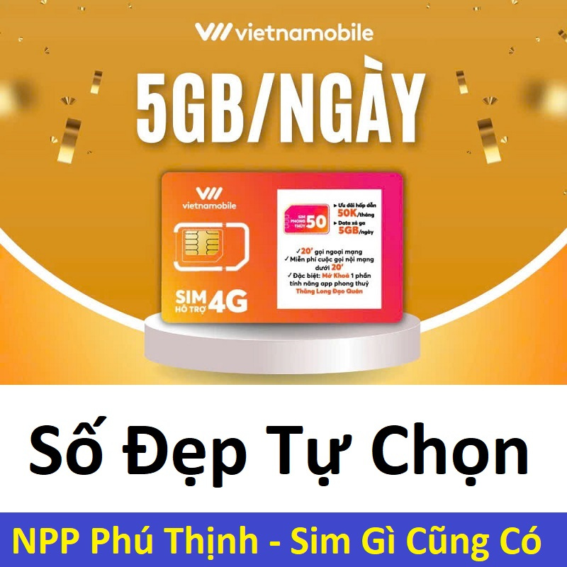 Sim 4G Vietnamobile, Ưu đãi Data 150GB/tháng + phút gọi miễn phí chỉ với 50k/tháng