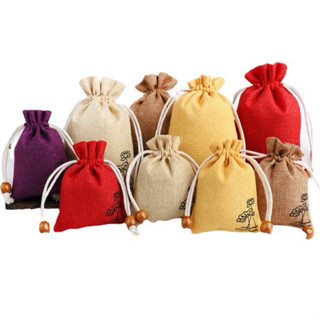 [Combo 10] Túi Dây Rút Vải In Hình Hoa Sen Nhiều Màu Sắc, Đủ Kích Thước