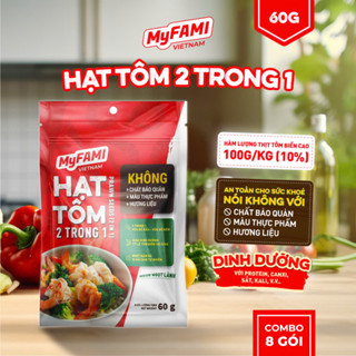  Combo 8 gói 60G Gia Vị Nấu Ăn Hạt Tôm 2 trong 1 MyFAMI không chất bảo quản - màu thực phẩm 