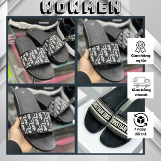 Dép nam quai ngang Dio.r, dép thời trang boy phố dior chất liệu da PU đế cao su non siêu mềm