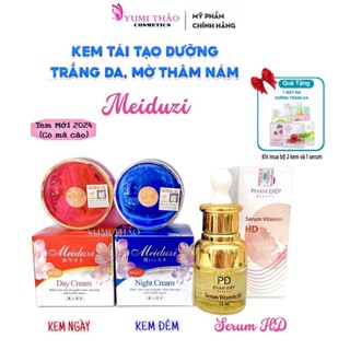  Combo 2 Kem Face Meiduzi Nhật và serum HD Phạm Điệp dưỡng trắng tái tạo xoá mờ thâm nám tàn nhang 