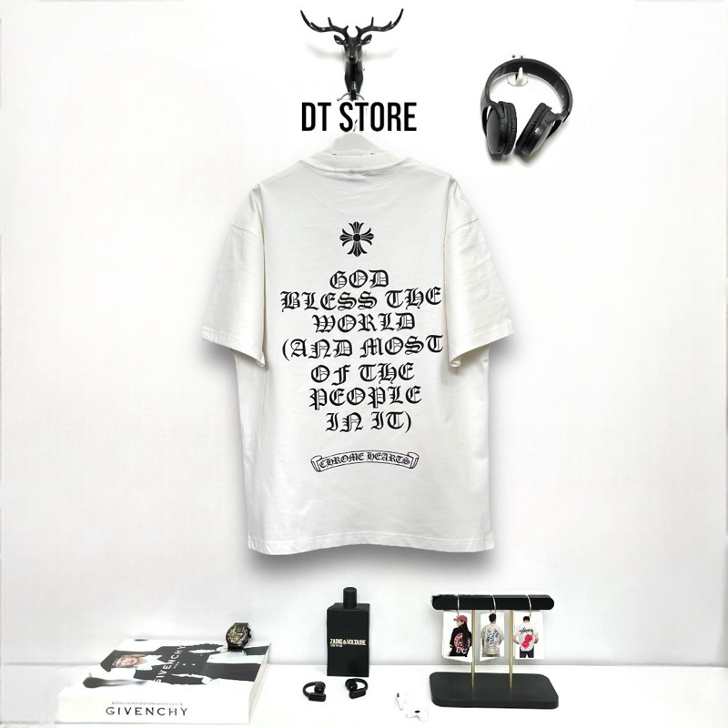 Áo thun CHROME HEARTS BASIC TEXT - vải cotton form rộng unisex - DT STORE