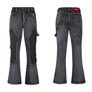 Quần Double Knee Flare Jeans Black