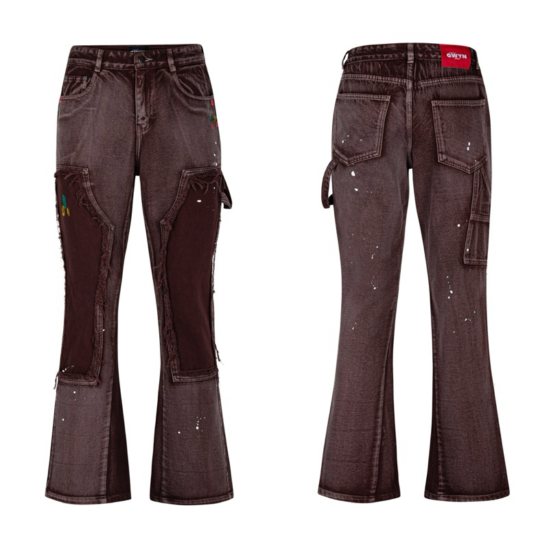 Quần Double Knee Flare Jeans Deep Red