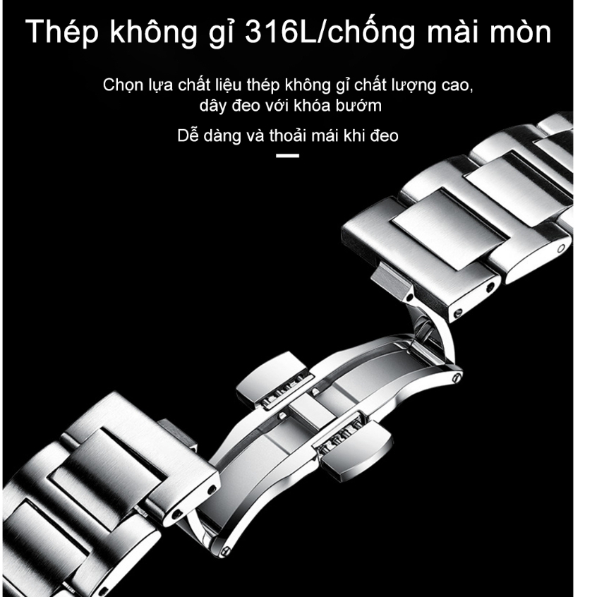 Đồng hồ nam chính hãng đẹp dây thép cao cấp mặt vuông thời trang chống nước Rozida'1 DH15 | BigBuy360 - bigbuy360.vn