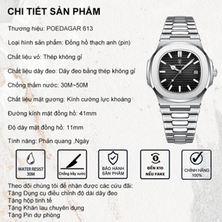 Đồng hồ nam chính hãng đẹp dây thép cao cấp mặt vuông thời trang chống nước Rozida'1 DH15 | BigBuy360 - bigbuy360.vn