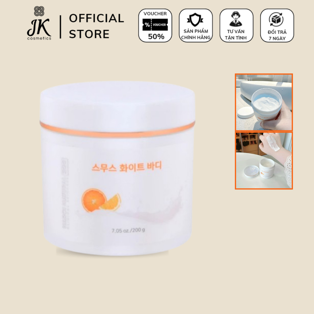 JKBIT- Kem Dưỡng Trắng Da Body Narci Natural SGS Smooth White Body 200g của Hàn Quốc - JK Auth Cosme