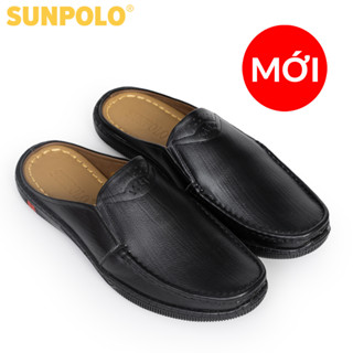 Giày sục nam da bò cao cấp Có size lớn SUNPOLO SP1376