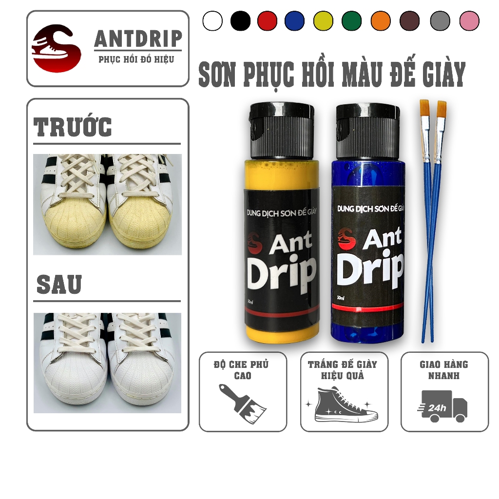 Sơn Đế Giày Siêu Bền ANTDRIP 4108 , Độ Che Phủ Cao , Che Vết Nứt , Ố , Mốc Trên Giày.