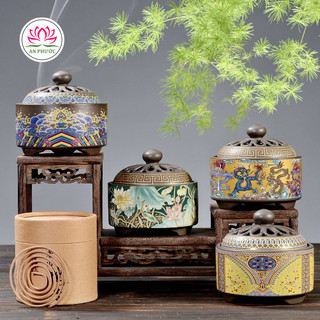  Lư Xông Trầm Hương - Đỉnh Đốt Nhang Bằng Gốm Sứ Cao Cấp Có Hoa Văn Chạm Khắc rồng sen chú 