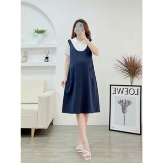 Váy bầu thời trang thiết kế dáng dài đầm bầu công sở mùa thu đông