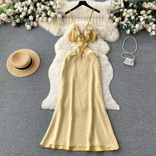 [sẵn HCM] đầm maxi dáng body đuôi cá 2 lớp không mút ngực cao cấp