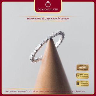  Nhẫn bạc 925 nữ đính đá dải sao Nhẫn dải đá bạc Ý 925 mạ vàng trắng cao cấp DUYSON SILVER  NXK43  