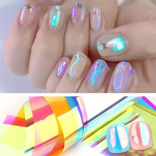 Set 10 cuộn foil giấy bóng kính aurora trang trí móng tay-ĐỒ NAIL VIỆT